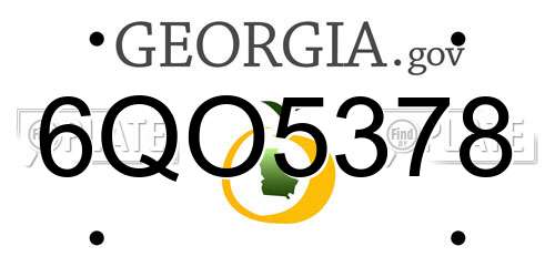 6QO5378 Georgia License Plate