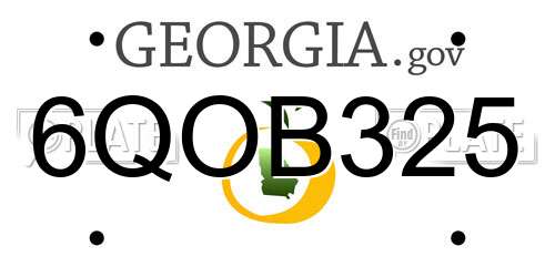 6QOB325 Georgia License Plate