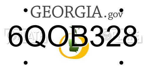 6QOB328 Georgia License Plate