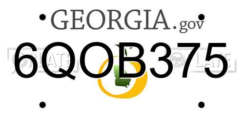 6QOB375 Georgia License Plate