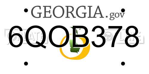 6QOB378 Georgia License Plate
