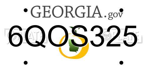 6QOS325 Georgia License Plate