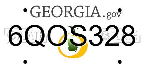6QOS328 Georgia License Plate