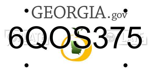 6QOS375 Georgia License Plate