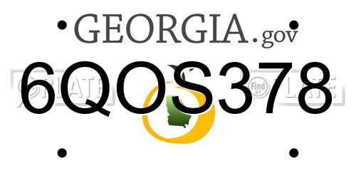6QOS378 Georgia License Plate