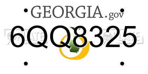 6QQ8325 Georgia License Plate