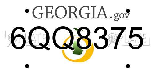 6QQ8375 Georgia License Plate