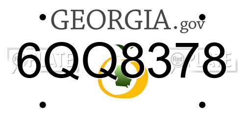 6QQ8378 Georgia License Plate