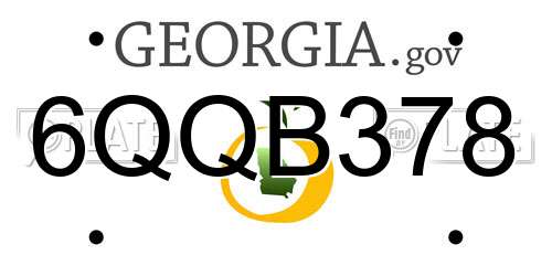 6QQB378 Georgia License Plate