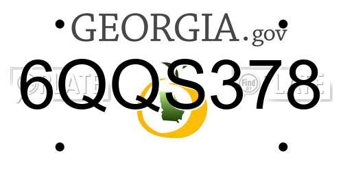 6QQS378 Georgia License Plate