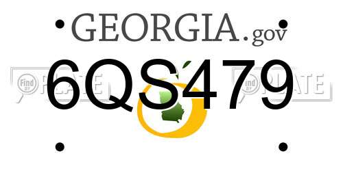 6QS479 Georgia License Plate