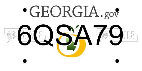 6QSA79 Georgia License Plate