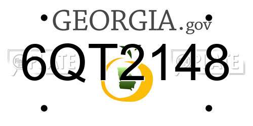 6QT2148 Georgia License Plate