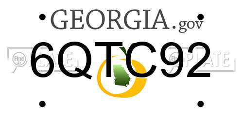 6QTC92 Georgia License Plate
