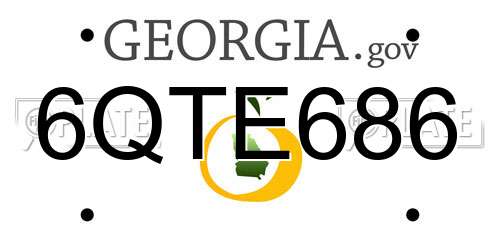6QTE686 Georgia License Plate
