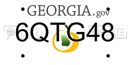 6QTG48 Georgia License Plate