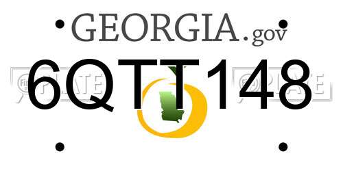 6QTT148 Georgia License Plate