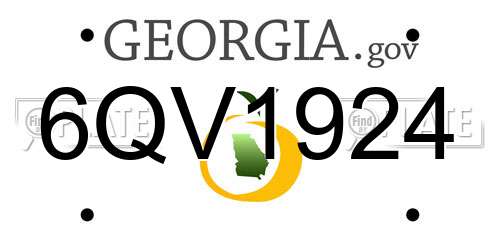 6QV1924 Georgia License Plate