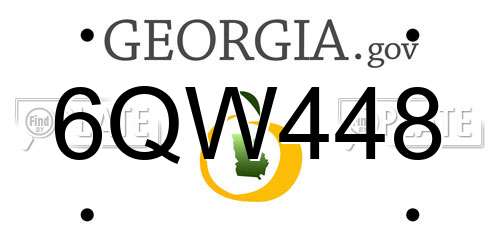 6QW448 Georgia License Plate