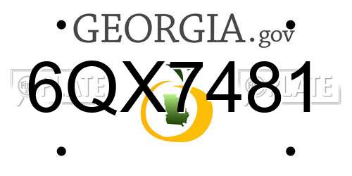6QX7481 Georgia License Plate