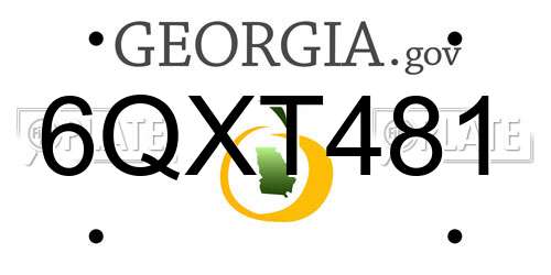 6QXT481 Georgia License Plate