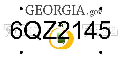 6QZ2145 Georgia License Plate
