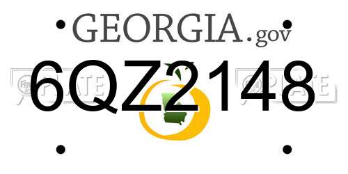 6QZ2148 Georgia License Plate