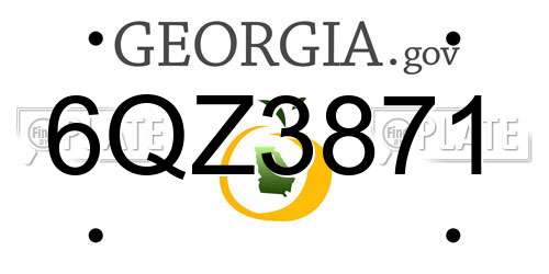 6QZ3871 Georgia License Plate