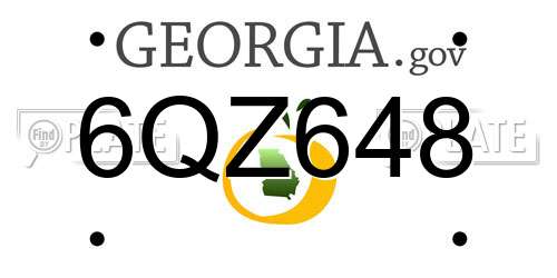 6QZ648 Georgia License Plate