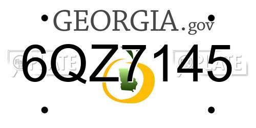 6QZ7145 Georgia License Plate