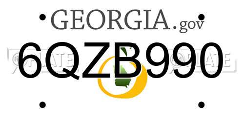 6QZB990 Georgia License Plate