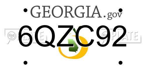 6QZC92 Georgia License Plate
