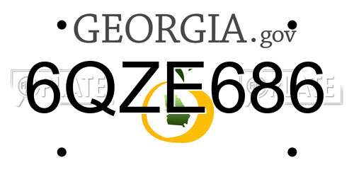 6QZE686 Georgia License Plate