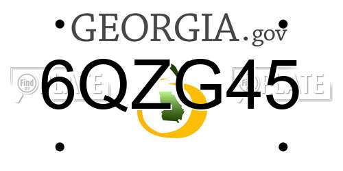 6QZG45 Georgia License Plate