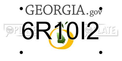 6R10I2 Georgia License Plate