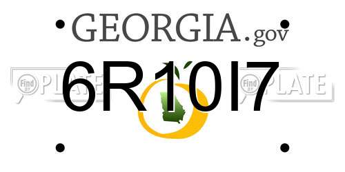 6R10I7 Georgia License Plate