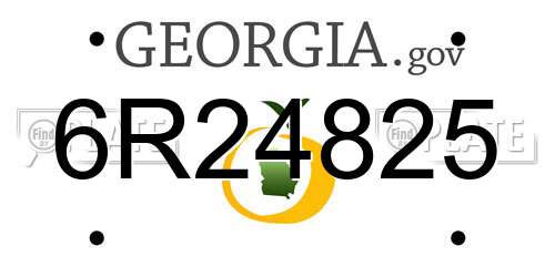 6R24825 Georgia License Plate