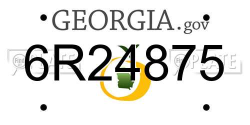 6R24875 Georgia License Plate