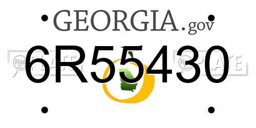 6R55430 Georgia License Plate