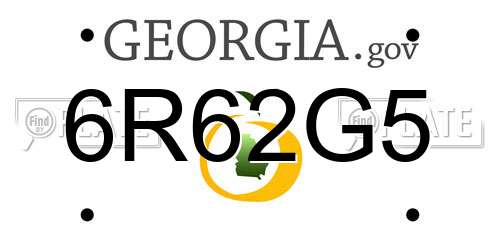 6R62G5 Georgia License Plate