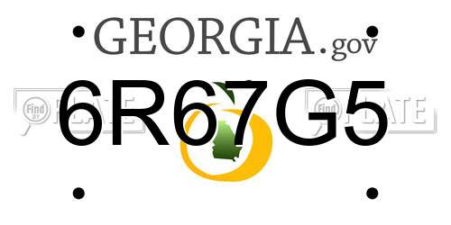 6R67G5 Georgia License Plate