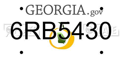 6RB5430 Georgia License Plate