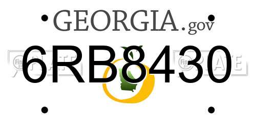 6RB8430 Georgia License Plate