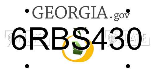6RBS430 Georgia License Plate