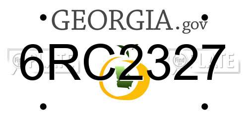 6RC2327 Georgia License Plate