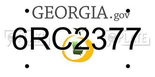 6RC2377 Georgia License Plate