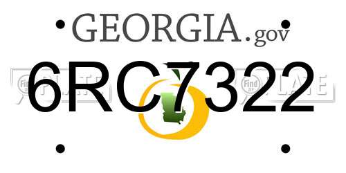 6RC7322 Georgia License Plate