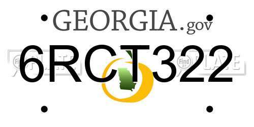 6RCT322 Georgia License Plate