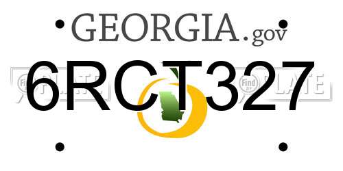 6RCT327 Georgia License Plate