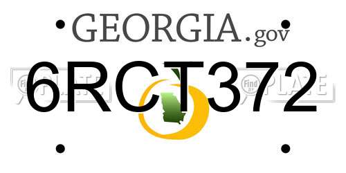 6RCT372 Georgia License Plate
